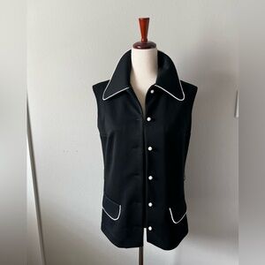 Vintage Waistcoat vest with bead pearls piping